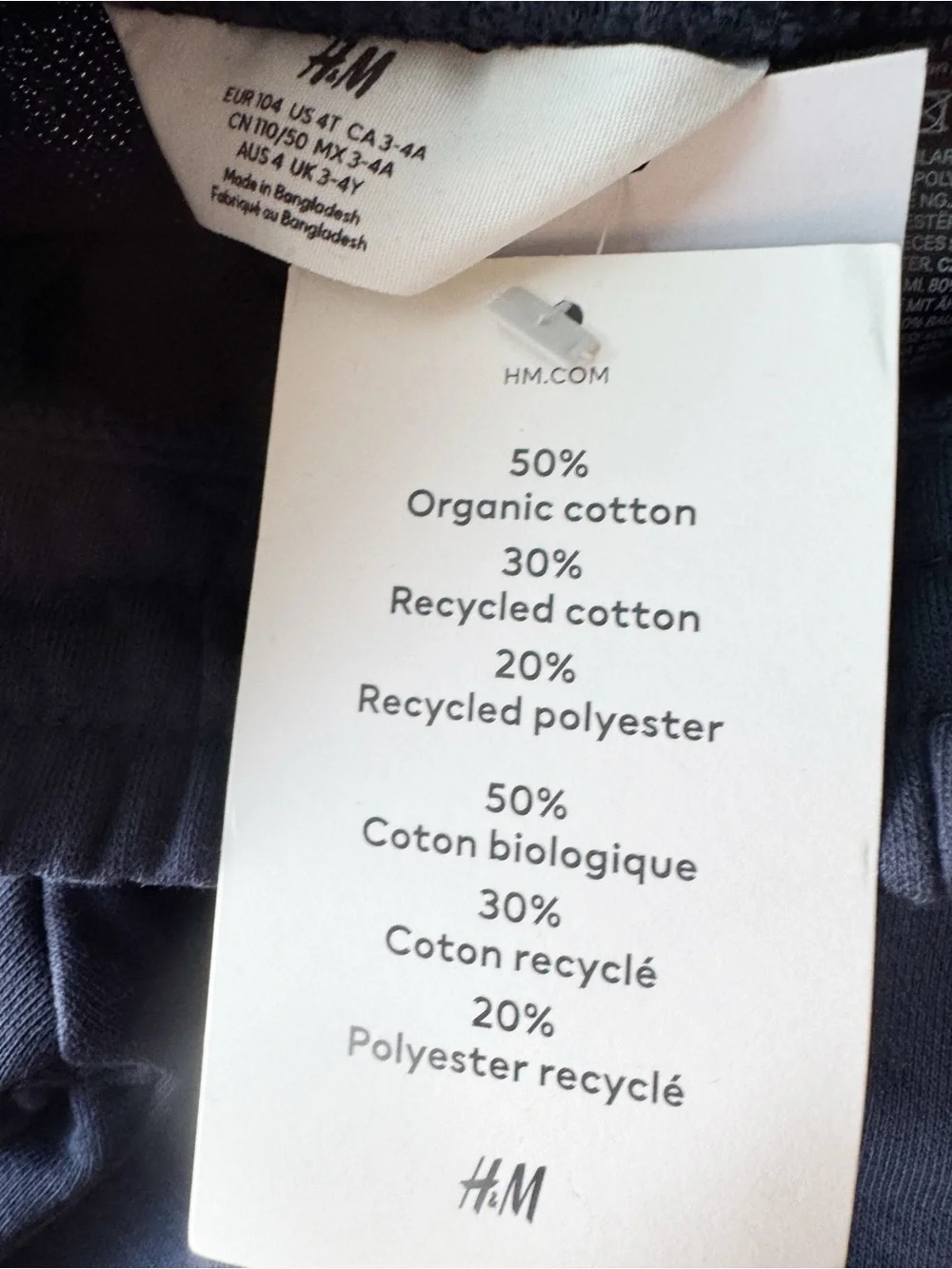 Organic Cotton Sweatpants / Joggers In Navy blue with Piping NWT